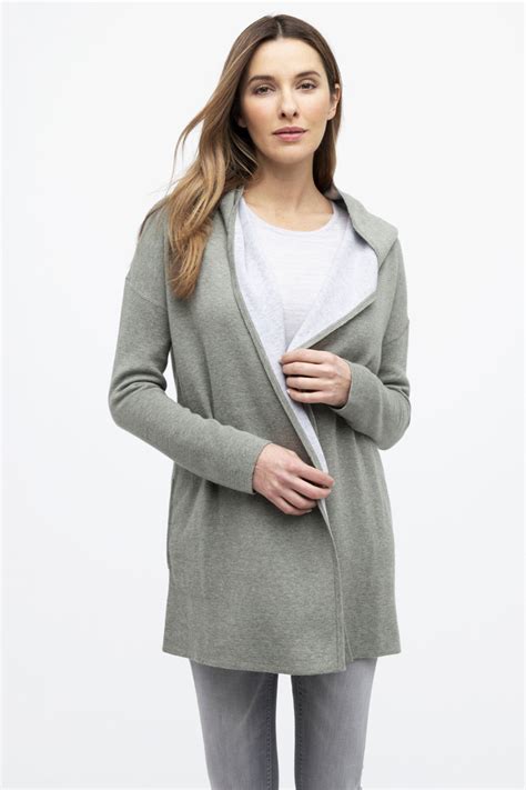 Zipped Reversible Hooded Cardigan 